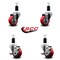 Service Caster 3'' Red Poly Wheel Swivel 1-3/8'' Expanding Stem Caster Set 2 Brakes, 4PK SCC-EX20S314-PPUB-RED-2-TLB-2-138 - alternate 5